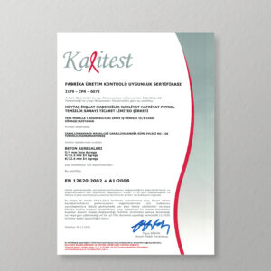 hoytaş kalitest belgesi